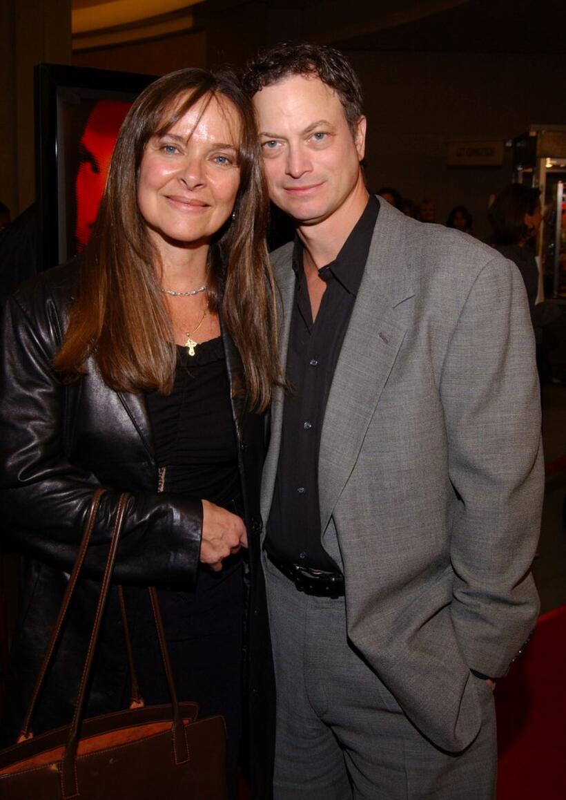 Moira Harris and Gary Sinise at the premiere of "The Dancer Upstairs."