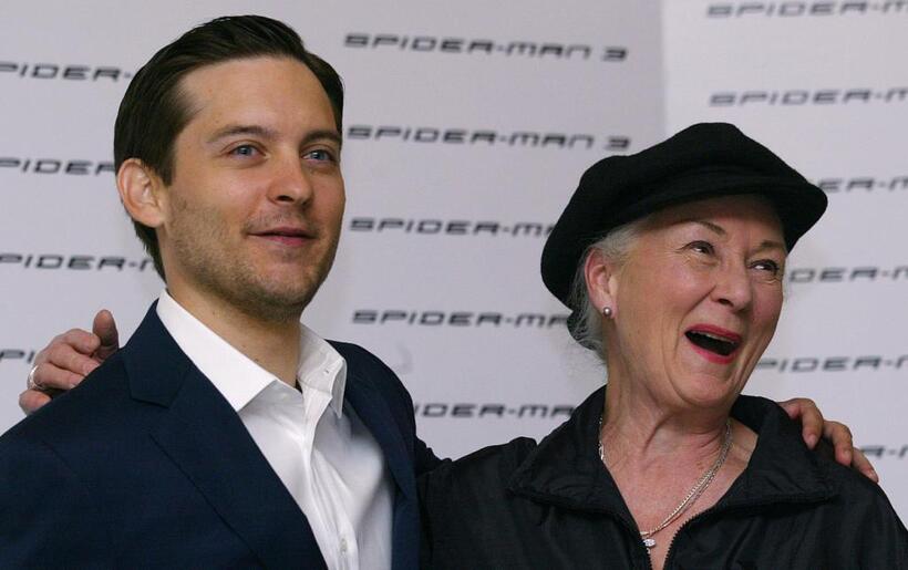 Rosemary Harris and Tobey Maguire at the photocall of the film "Spider-Man 3".
