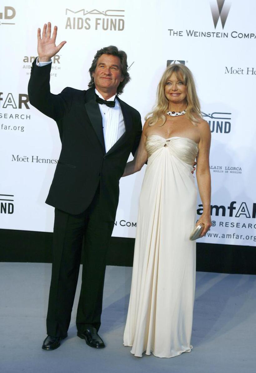 Goldie Hawn and Kurt Russell at the American Foundation for AIDS Research 'Cinema Against AIDS 2007' annual event at Le Moulin de Mougins during the 60th edition of the International Cannes Film Festival.
