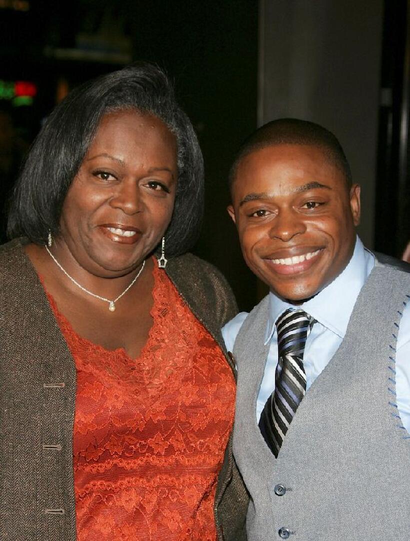 Jacki and Kareem J. Grimes at the premiere of "Jarhead."
