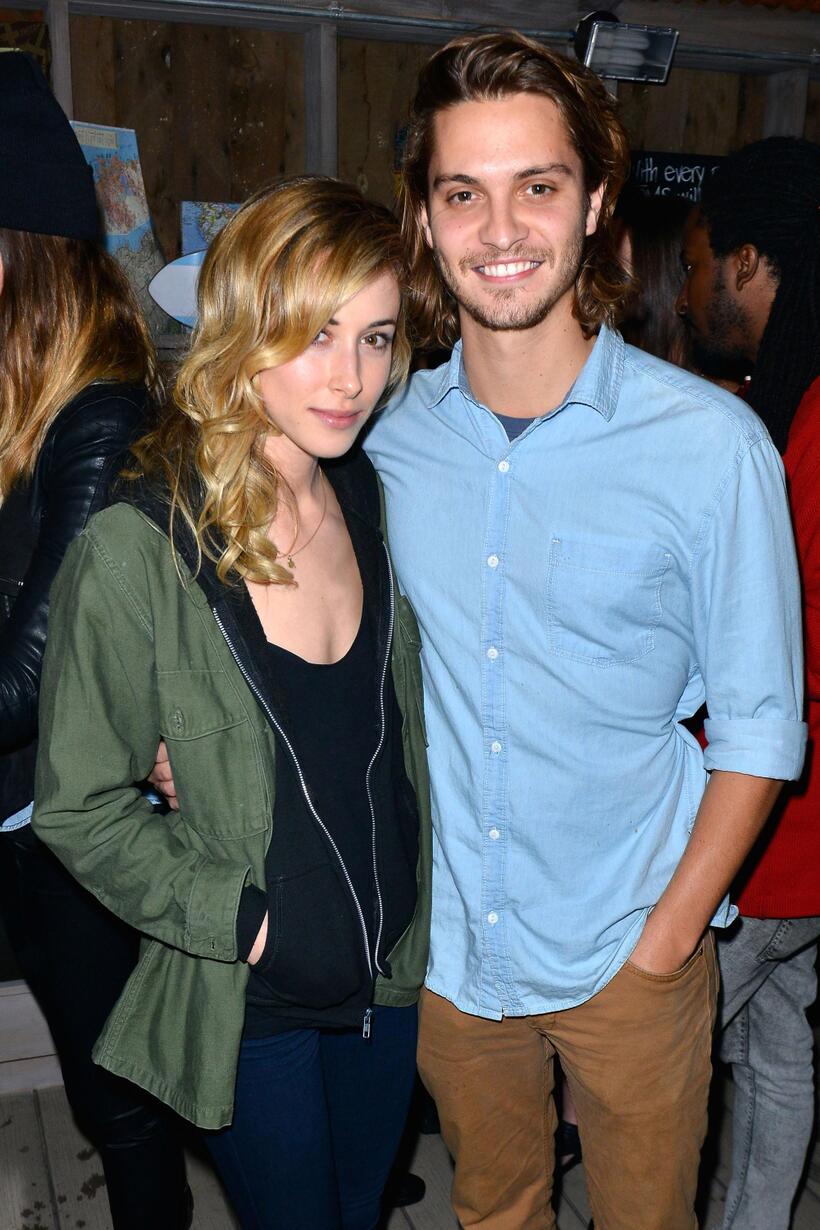 Gillian Zinser and Luke Grimes at the Grand Opening of TOMS official flagship store in California.