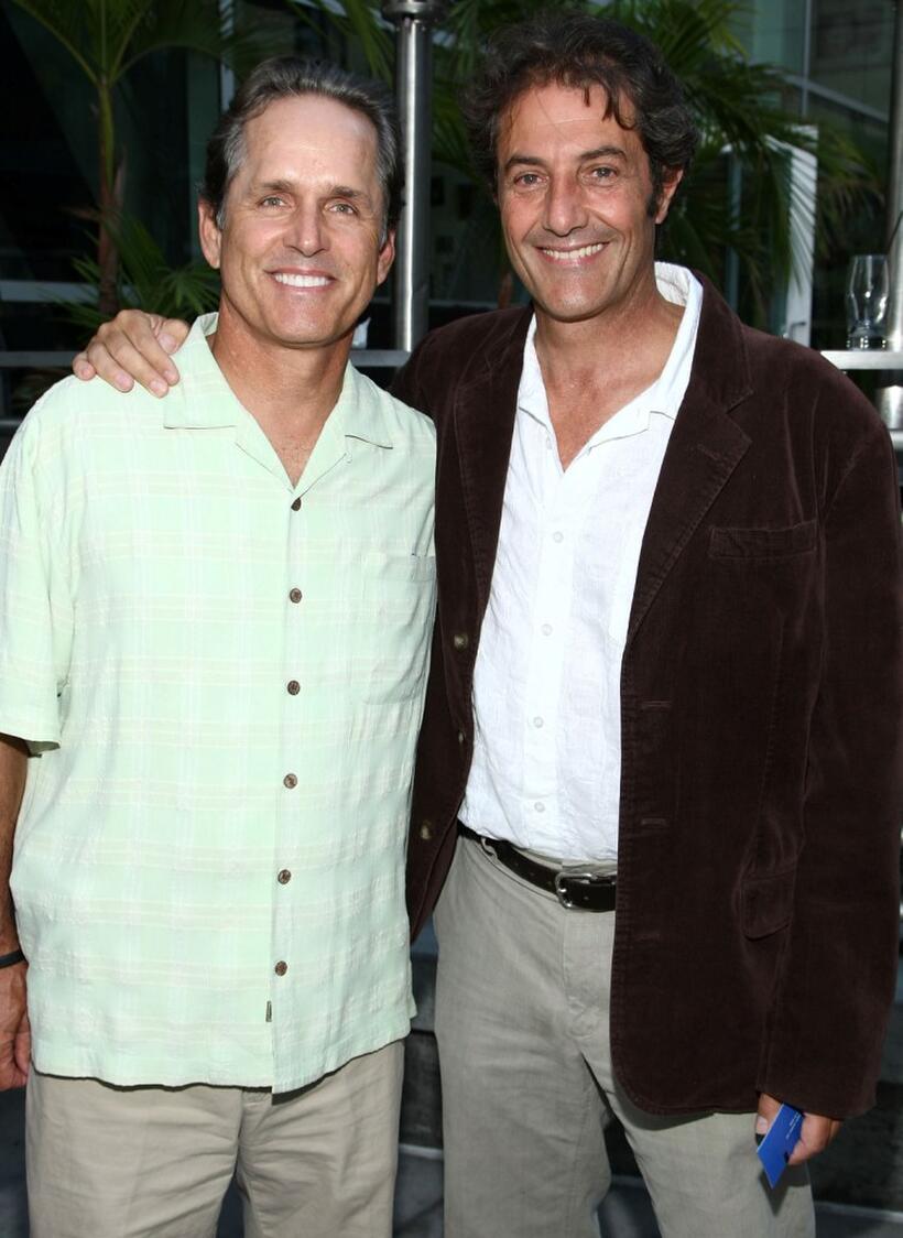Gregory Harrison and Mark Richards at the premiere of "Bustin' Down the Door."