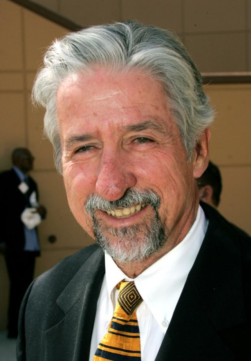 Tom Hayden at the funeral services for Lawyer Johnnie L. Cochran, Jr.