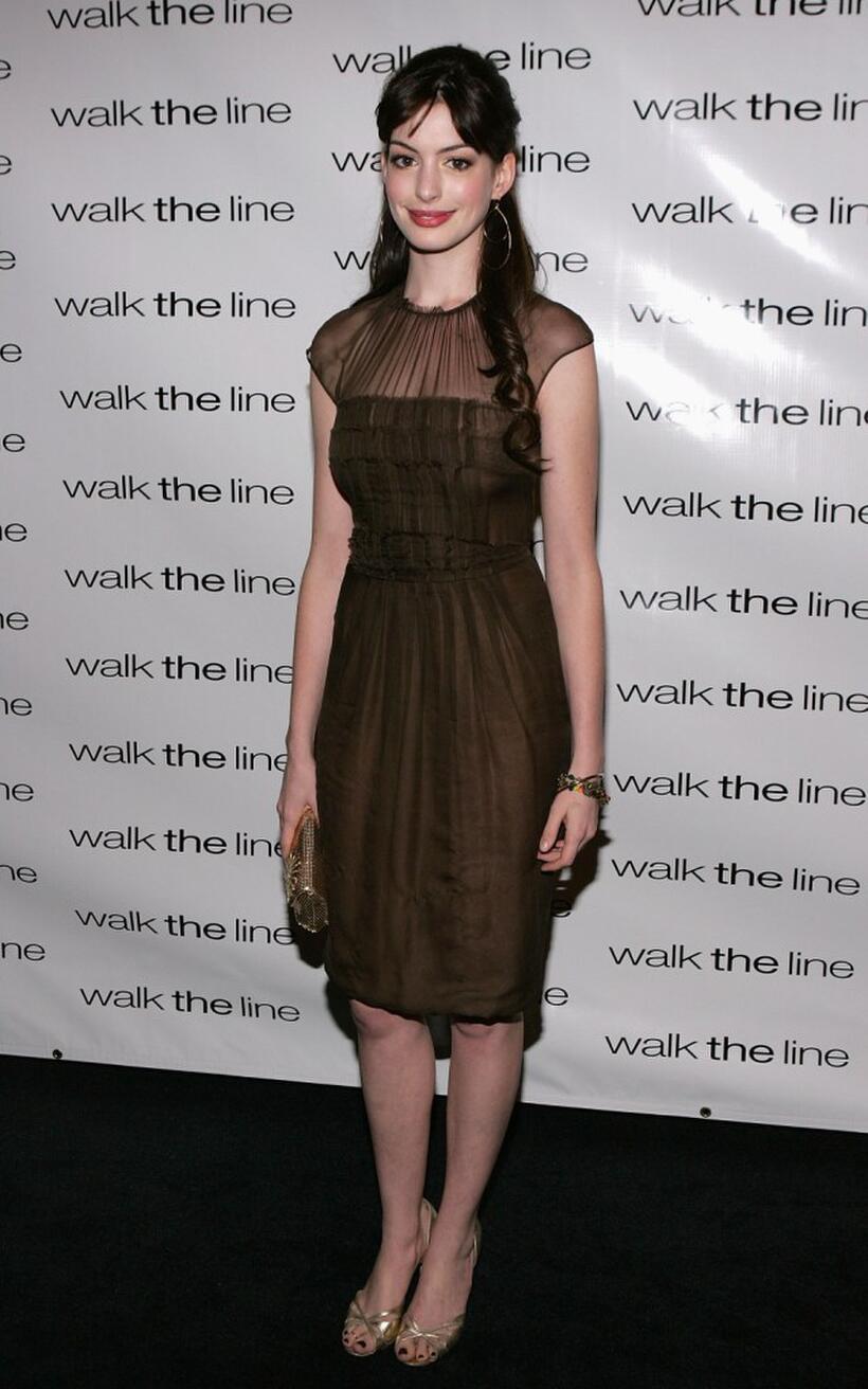 Anne Hathaway at the premiere of "Walk The Line."