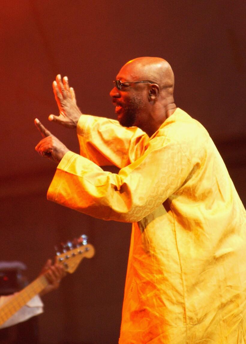 Isaac Hayes at the Open Air stage during the third day of the Big Chill music festival.