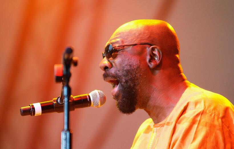 Isaac Hayes at the Open Air stage during the third day of the Big Chill music festival.