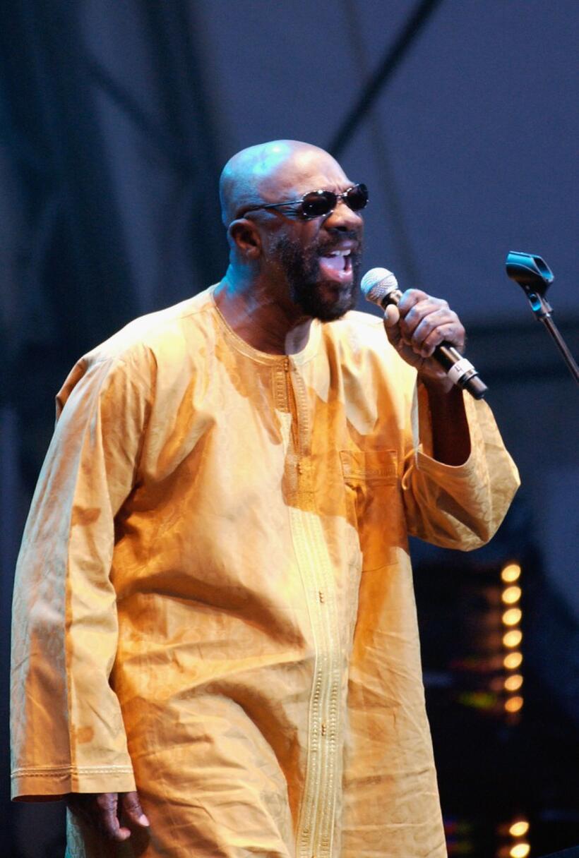 Isaac Hayes at the Open Air stage during the third day of the Big Chill music festival.