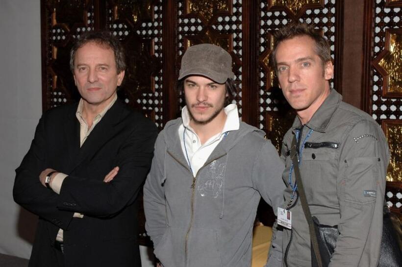 Michael Cote, Marc-Andre Grondin and director Jean Marc Vallee at the photocall of "CRAZY" during the Marrakesh International Film Festival.