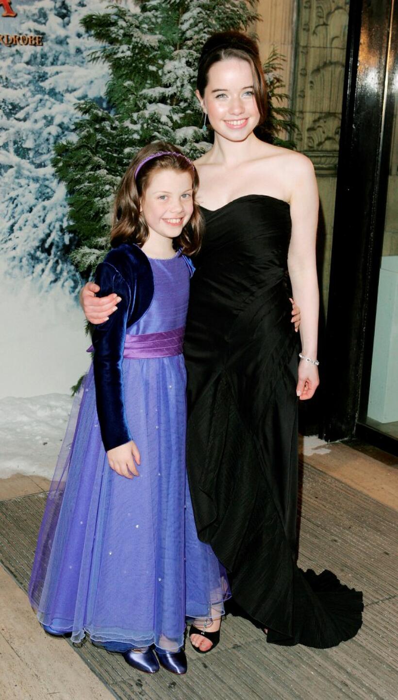 Georgie Henley and Anna Popplewell at the Royal Film Performance and world premiere of "The Chronicles Of Narnia."