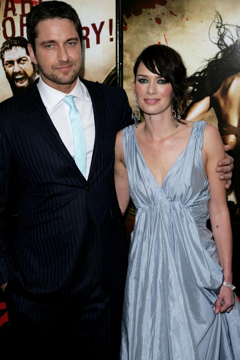 Lena Headey and  Gerard Butler at the premiere of "300."
