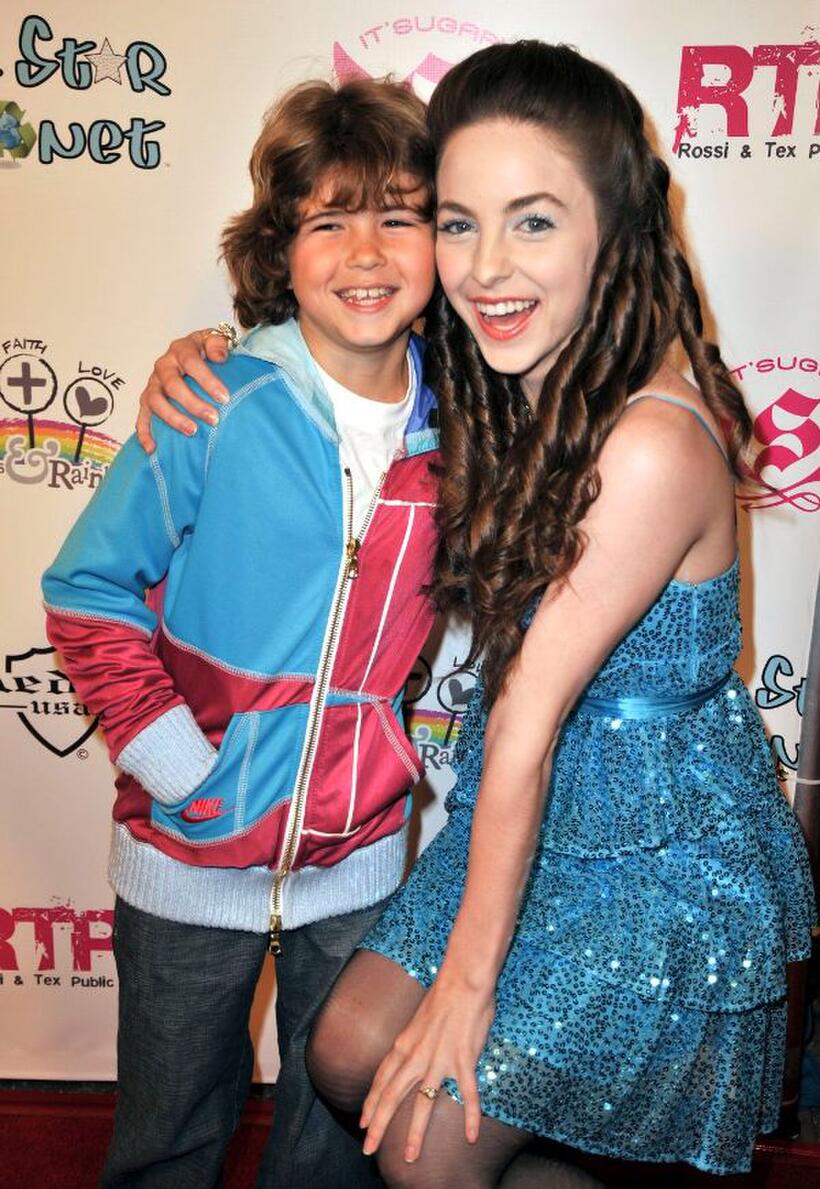 Jonathan Morgan Heit and Brittany Curran at the launch of the Lollipops and Rainbows Foundation.