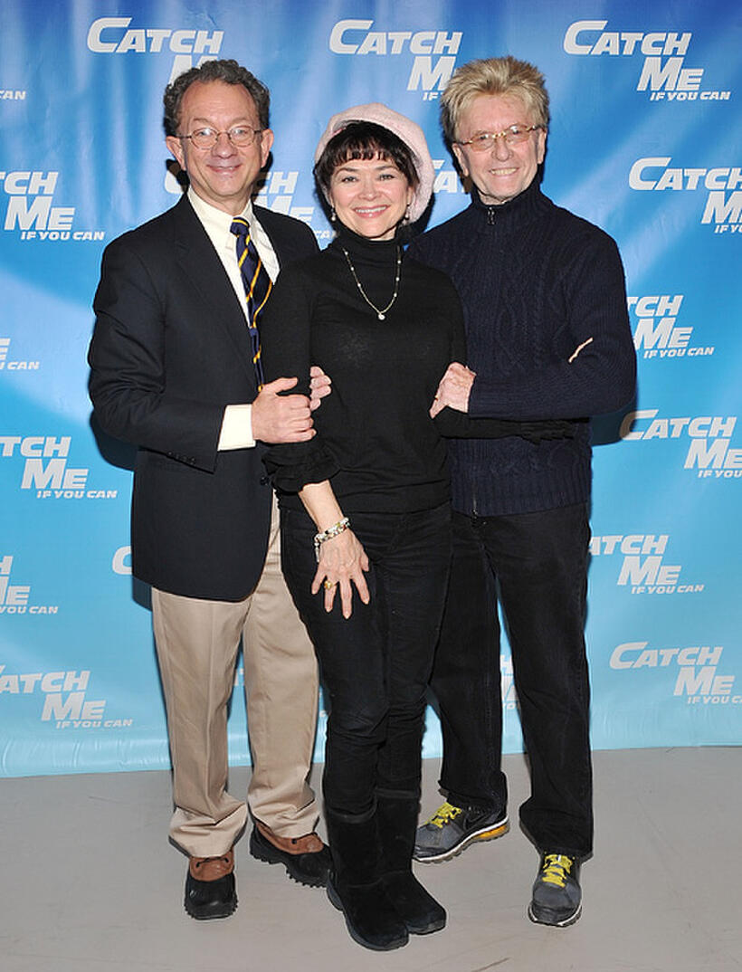 William Ivey Long, Linda Hart and Paul Huntley at the Broadway Cast photocall of "Catch Me If You Can" in New York.