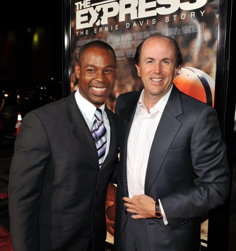 Darrin Dewitt Henson and Producer John Davis at the premiere of "The Express."