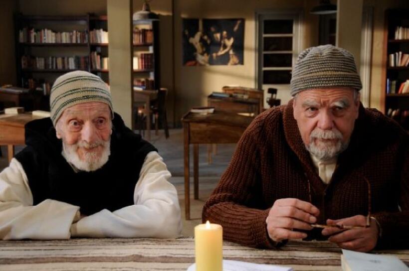 Jacques Herlin as Amedee and Michael Lonsdale as Luc in "Of Gods and Men."