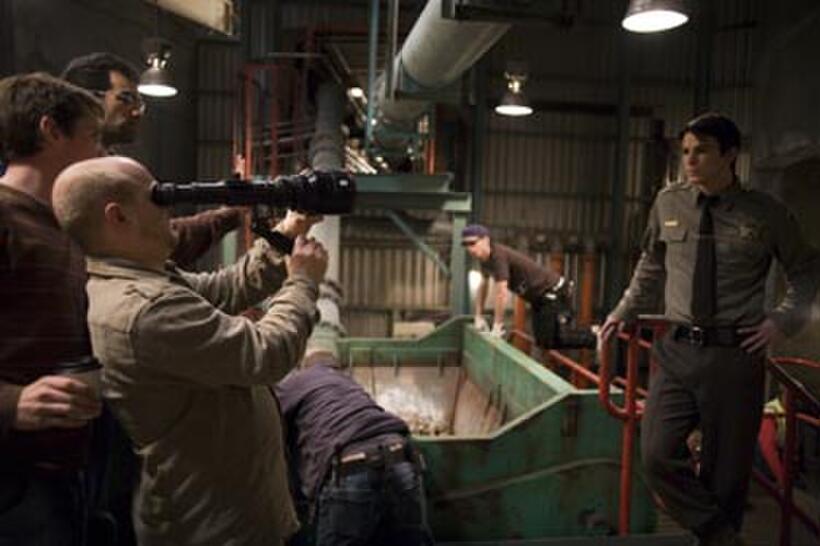 Director David Slade and Josh Hartnett on the set of "30 Days of Night."