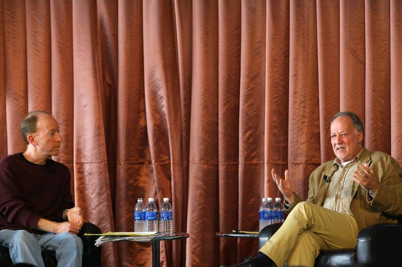 Werner Herzog and Patrick Goldstein at the Talk/Show Panel "Whose Reality is This" during the AFI FEST 2007.