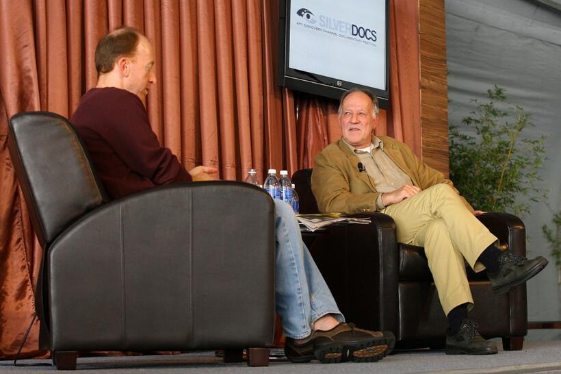 Werner Herzog and Patrick Goldstein at the Talk/Show Panel "Whose Reality is This" during the AFI FEST 2007.