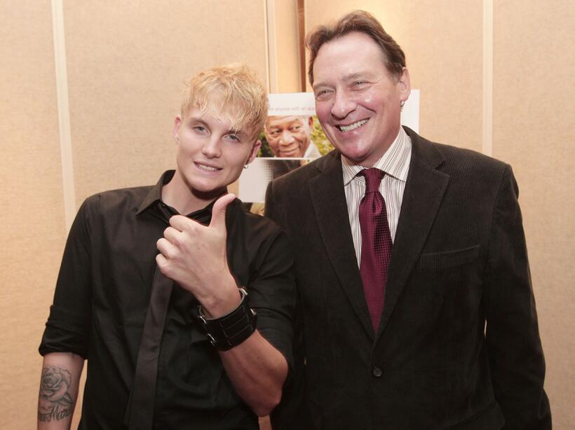 Toby Hemingway and producer Gary Lucchesi at the premiere of "Feast of Love."
