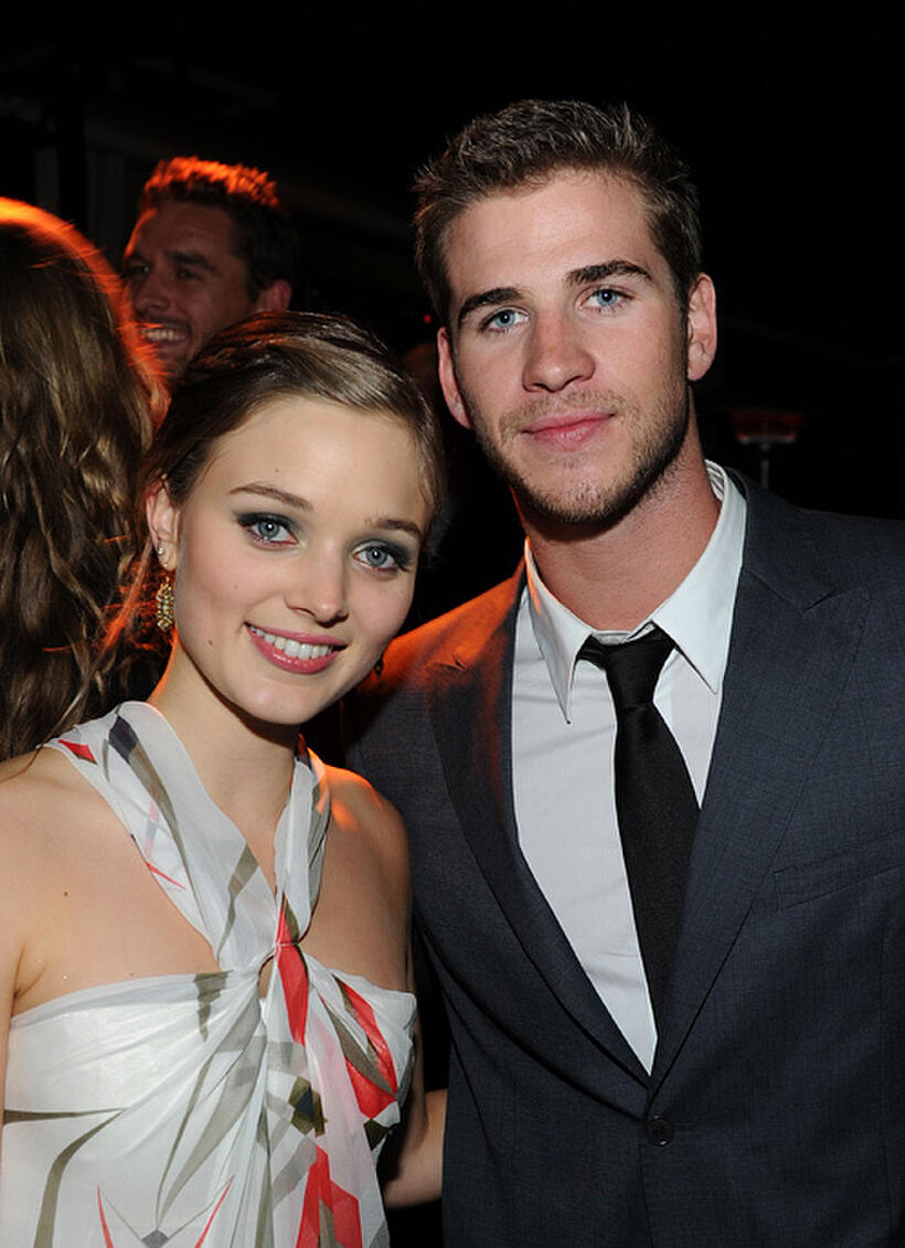 Bella Heathcote and Liam Hemsworth at the Australians In Film's 2010 Breakthrough Awards in California.