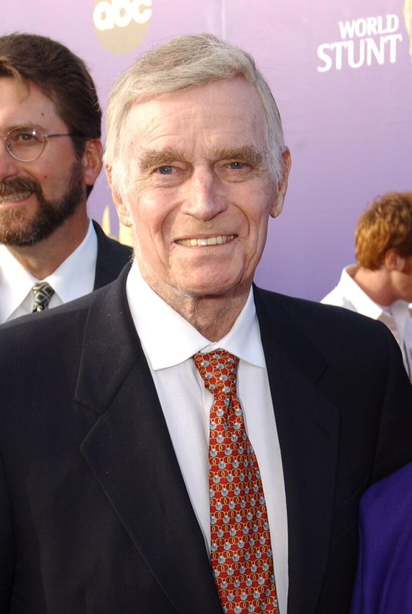 Charlton Heston at the 2002 World Stunt Awards held at Barker Hanger in Santa Monica.