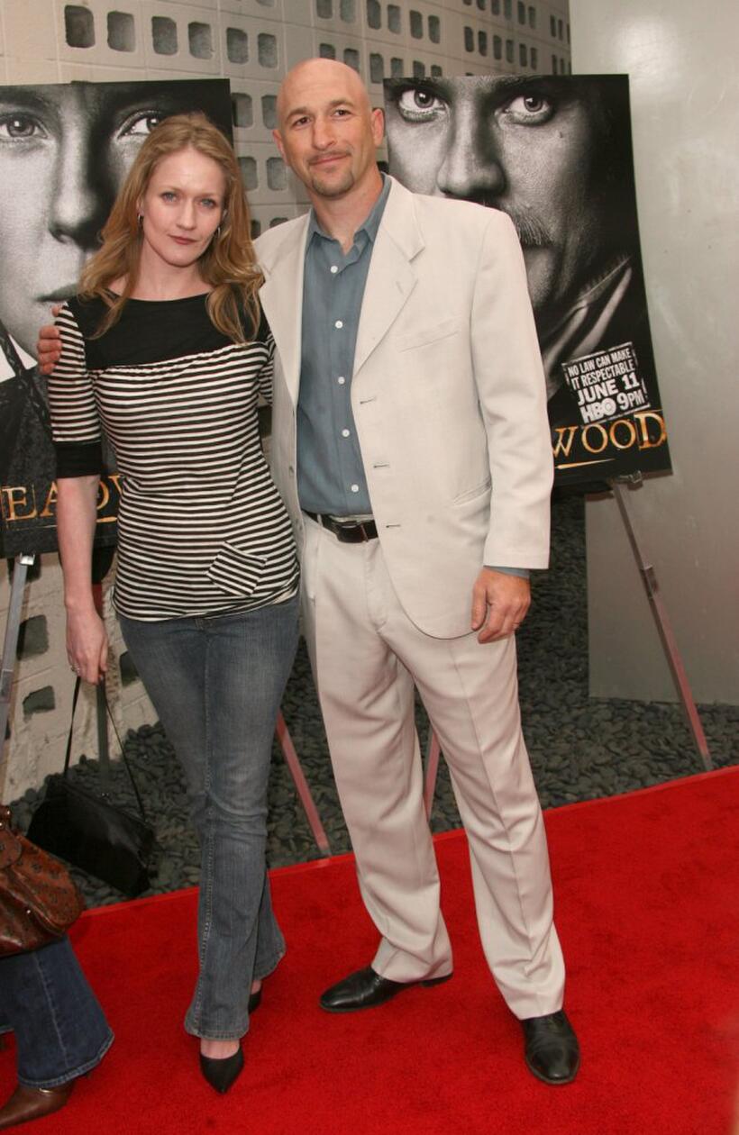 Paula Malcomson and Dan Hildebrand at the premiere of "Deadwood - Season 3."