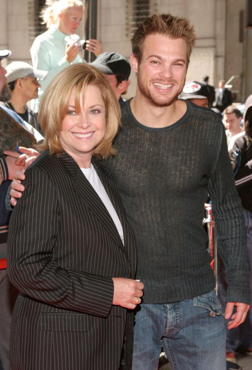Catherine Hicks and George Stults at the WB Upfront at Madison Square Garden.