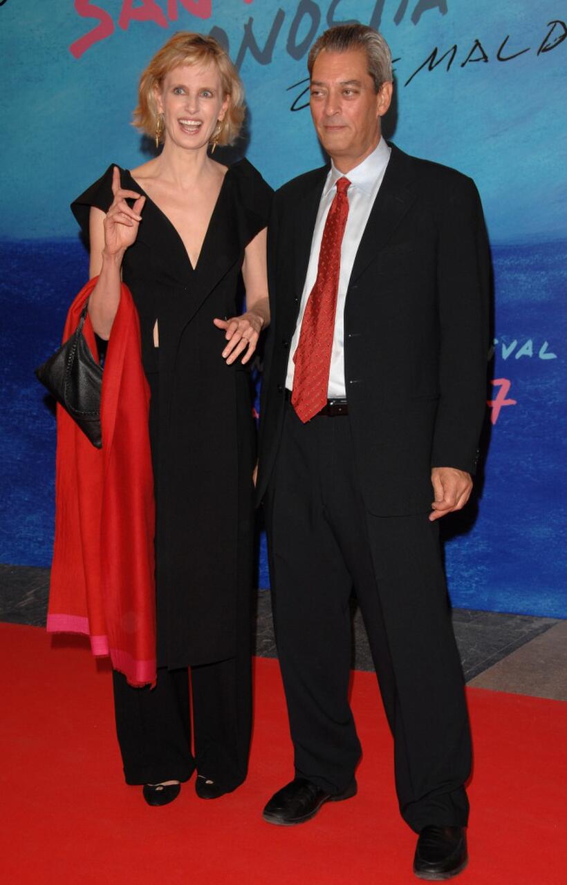 Siri Hustved and Paul Auster at the 55th San Sebastian Film Festival Opening Night.
