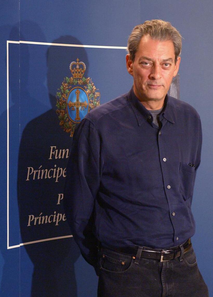 Paul Auster at the press conference in Oviedo.