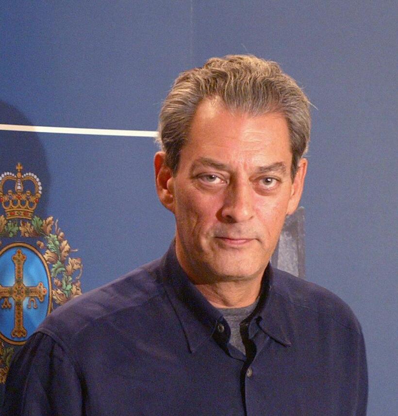 Paul Auster at the press conference in Oviedo.