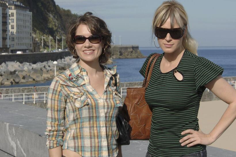Mia Lyhne and Iben Hjejle at the photocall of "The Boss Of It All" during the 54th San Sebastian Film Festival.