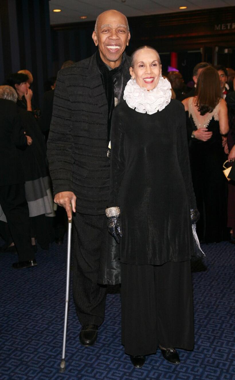 Geoffrey Holder and Carmen de Lavallade at the Alvin Ailey American Dance Theater's 50th Anniversary Opening Night gala celebration.
