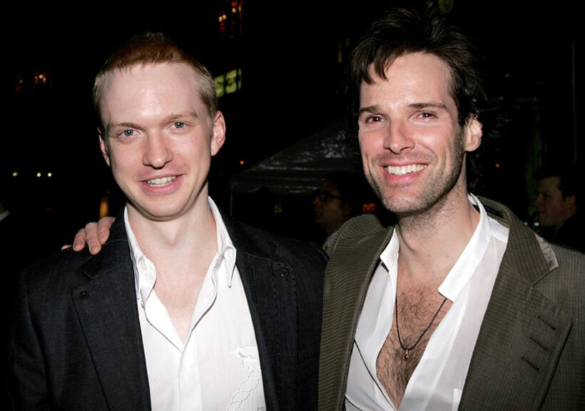 Roderick Hill and Hugh Panaro at the after party of the opening night of "Lestat" in New York City.