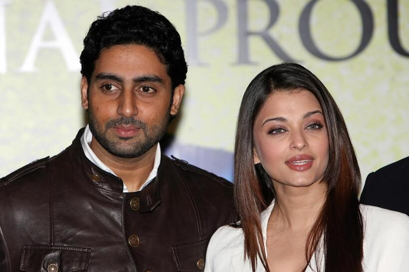 Abhishek Bachchan and Aishwarya Rai Bachchan at the press launch of "Unforgettable Tour."