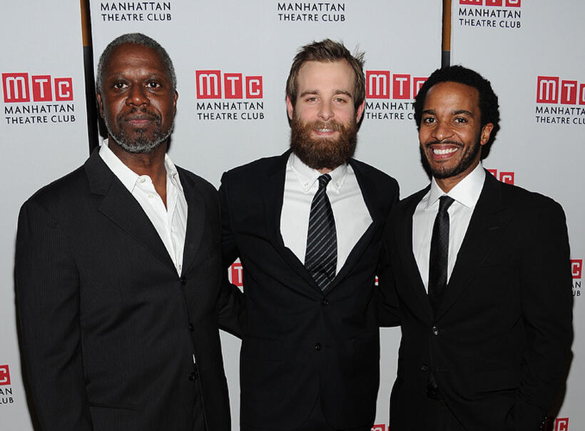 Andre Braugher, Jay Wilkison and Andre Holland at the opening night party for "The Whipping Man."