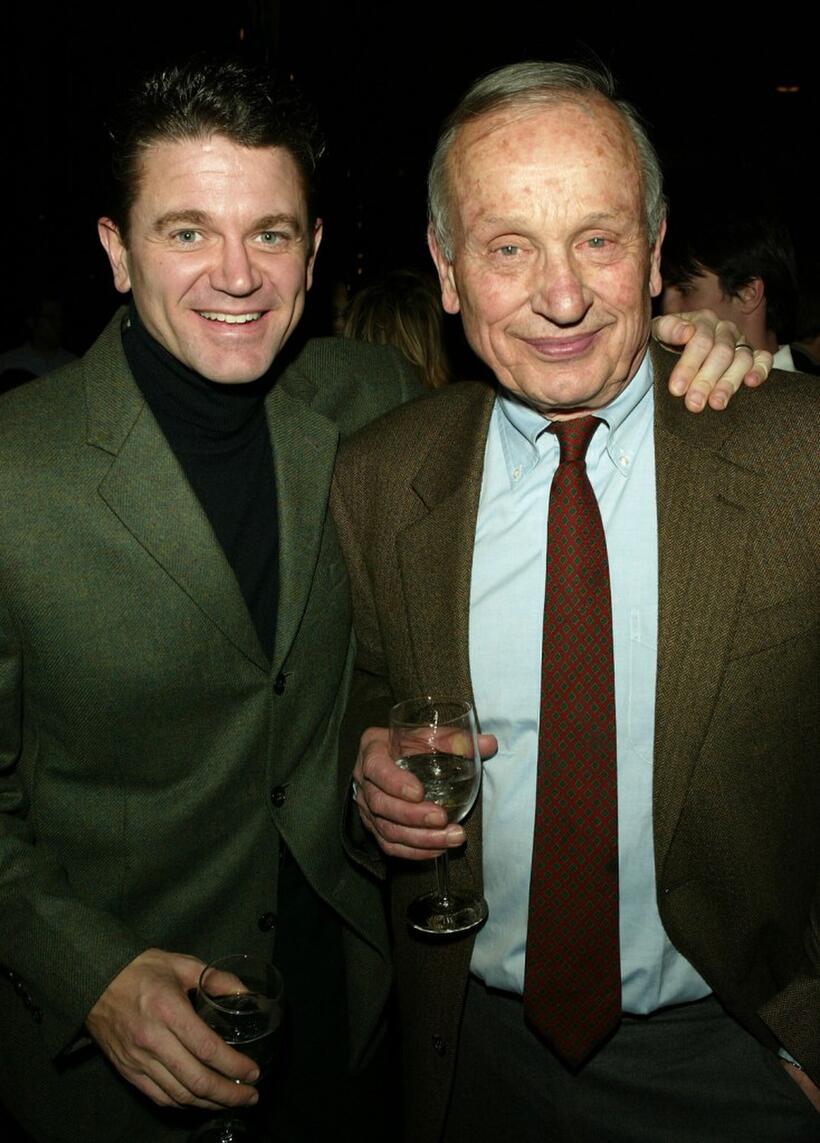 John Michael Higgins and A.R. Gurney at the opening night party for Lincoln Center Theater's "Big Bill" play.