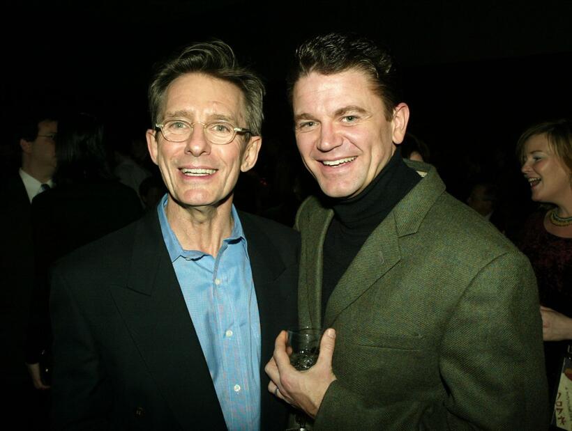 Director Marc Lamos and John Michael Higgins at the opening night party of "Big Bill."