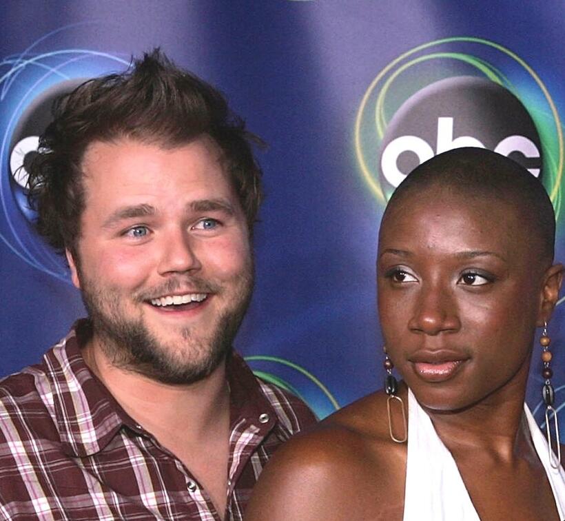Tyler Labine and Aisha Hinds at the ABC TCA party.