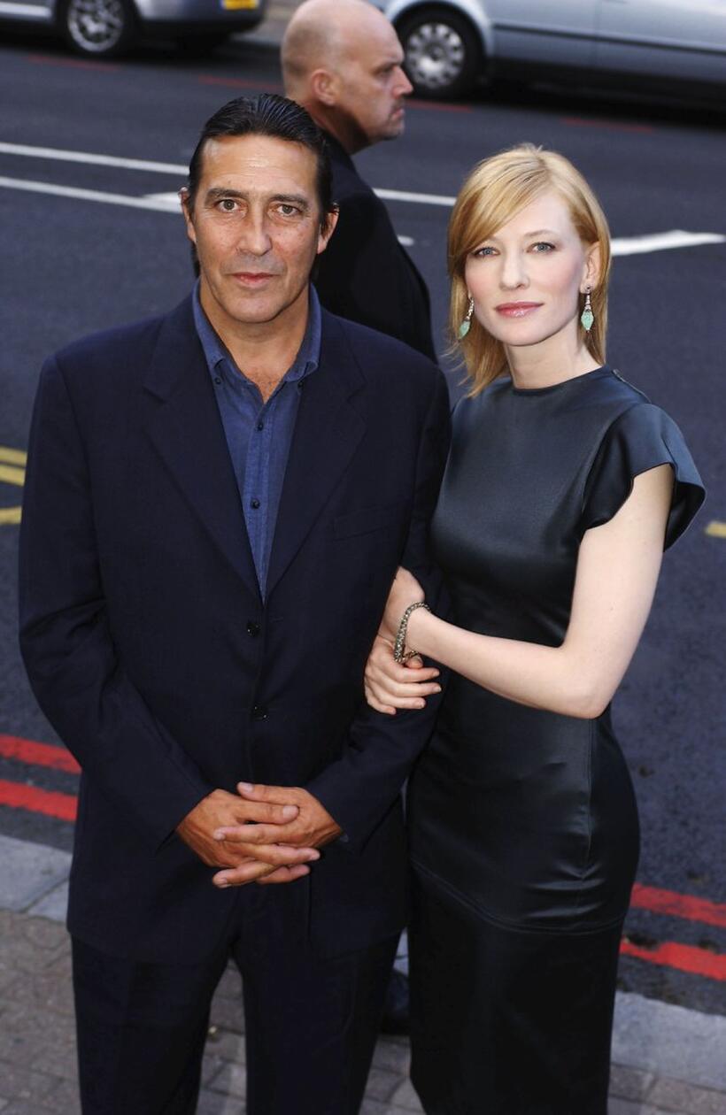 Ciaran Hinds and Cate Blanchett at the UK premiere of "Veronica Guerin."