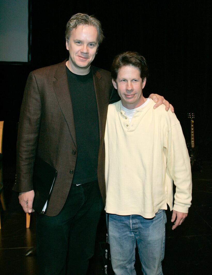 Tim Robbins and Brent Hinkley at the final rehearsal of "Impossible Boulevard: From Homelessness to Hope."