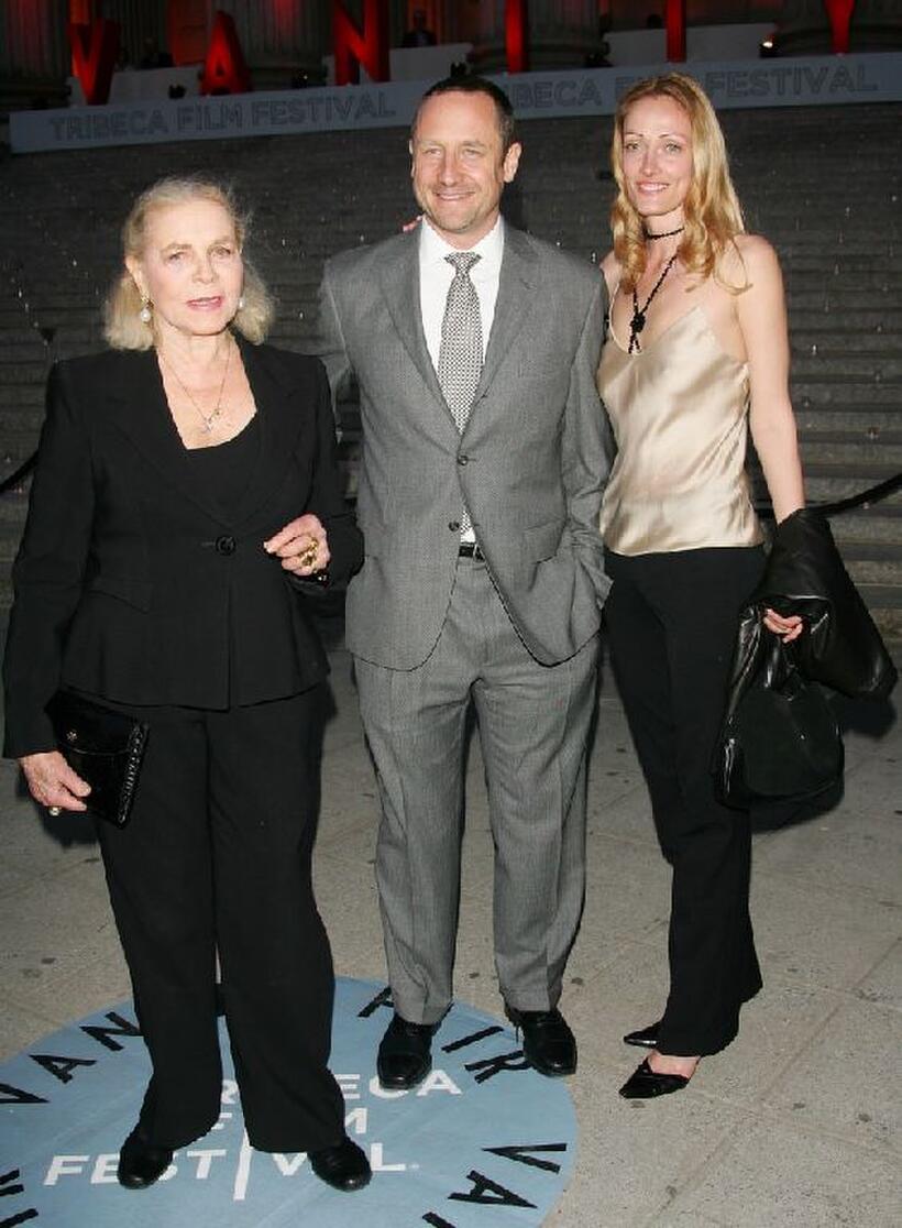 Lauren Bacall, her son Sam Robards and his wife Sidsel at the Vanity Fair 2007 Tribeca Film Festival party.