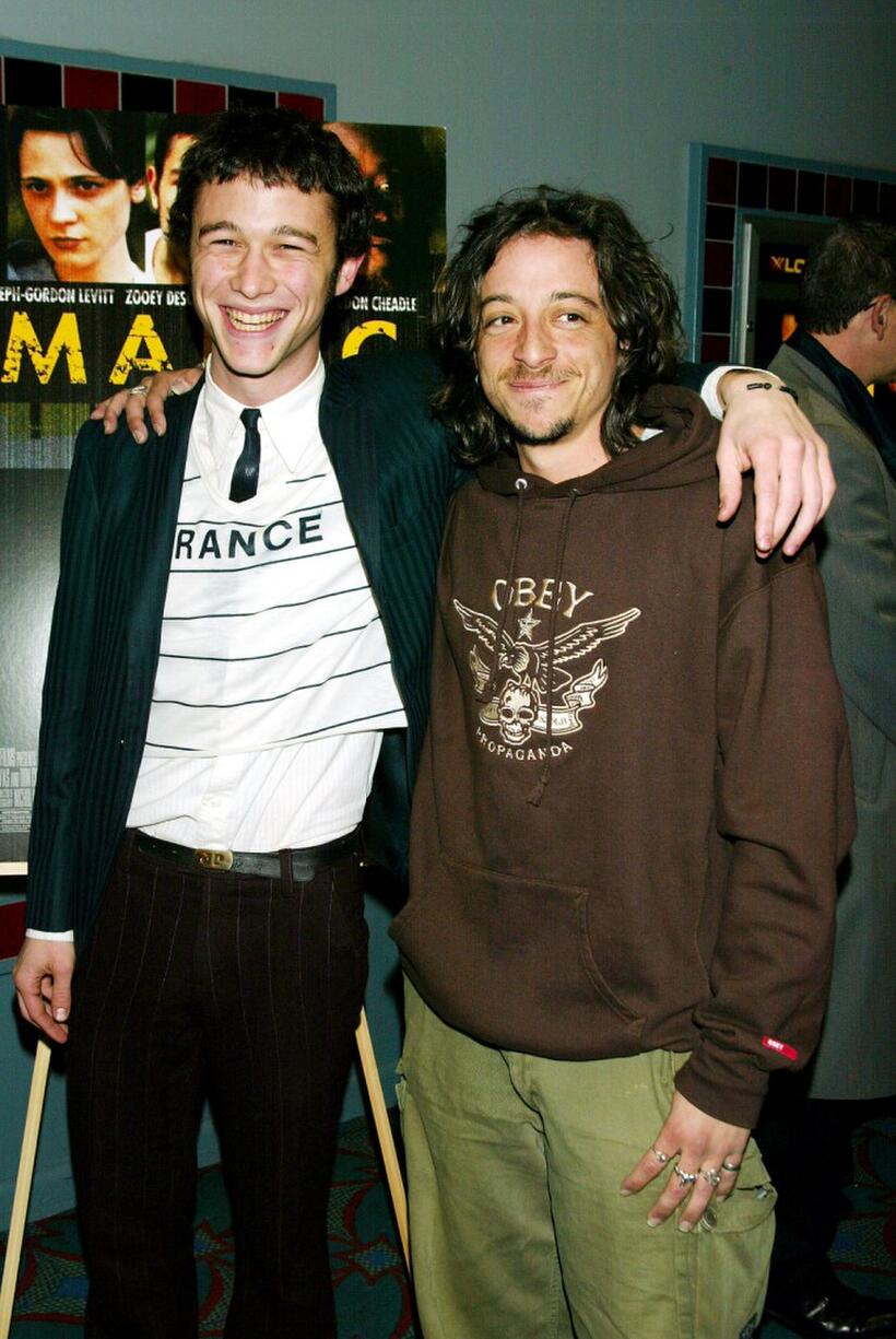 Joseph Gordon-Levitt and Michael Bacall at the New York premiere of "Manic."