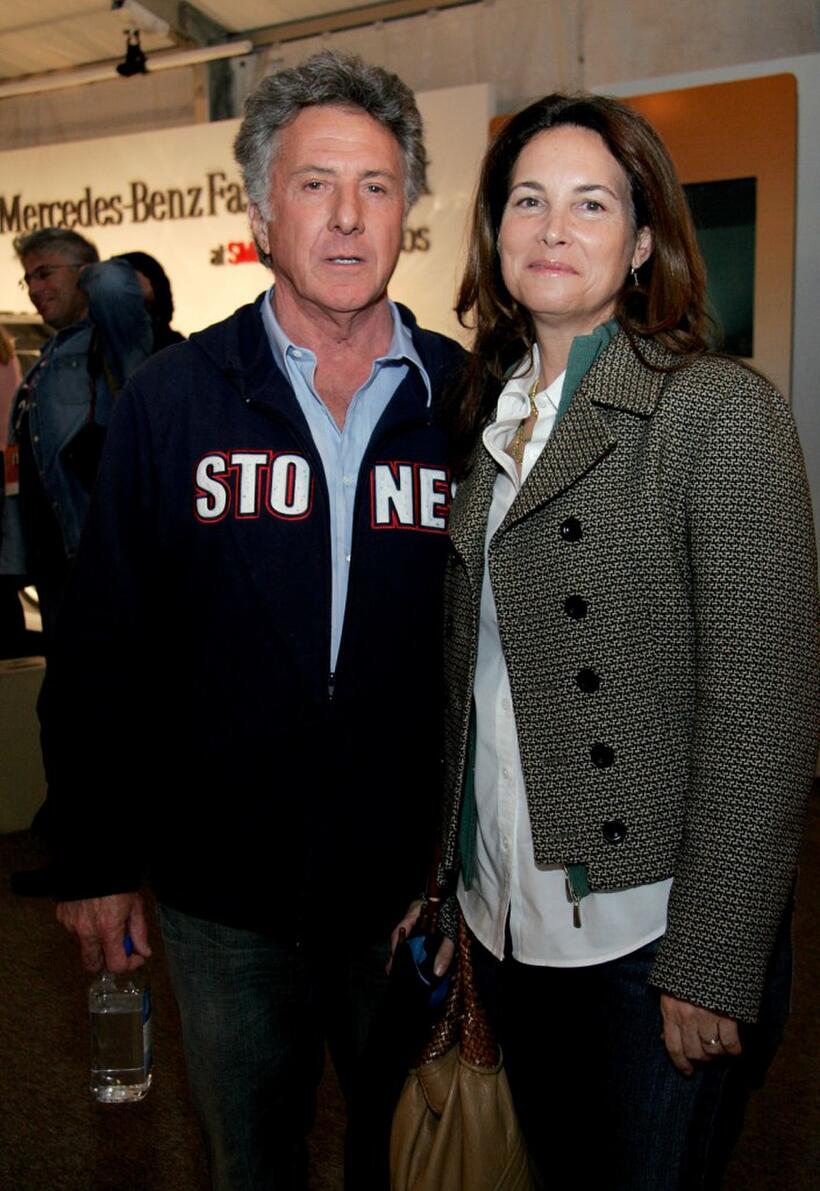 Dustin Hoffman and wife Lisa Gottsegen at the Mercedes Benz Fashion Week.