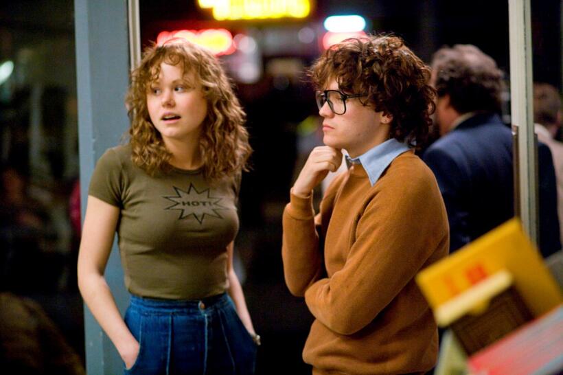 Alison Pill as Anne Kronenberg and Emile Hirsch as Cleve Jones in "Milk."