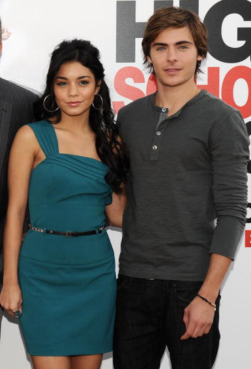 Vanessa Hudgens and Zac Efron at the photocall of "High School Musical 3: Senior Year."