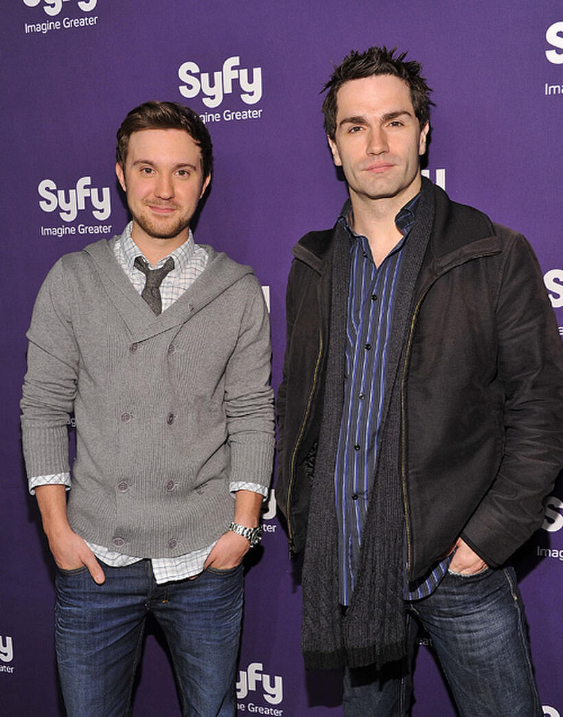 Sam Huntington and Sam Witwer at the Syfy 2011 Upfront in New York.