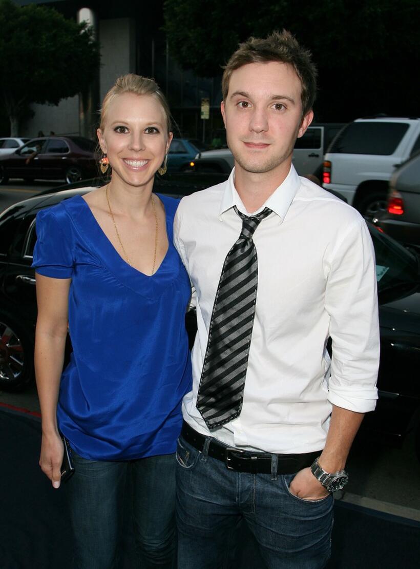 Rachel Huntington and Sam Huntington at the premiere of "It's A Mall World."