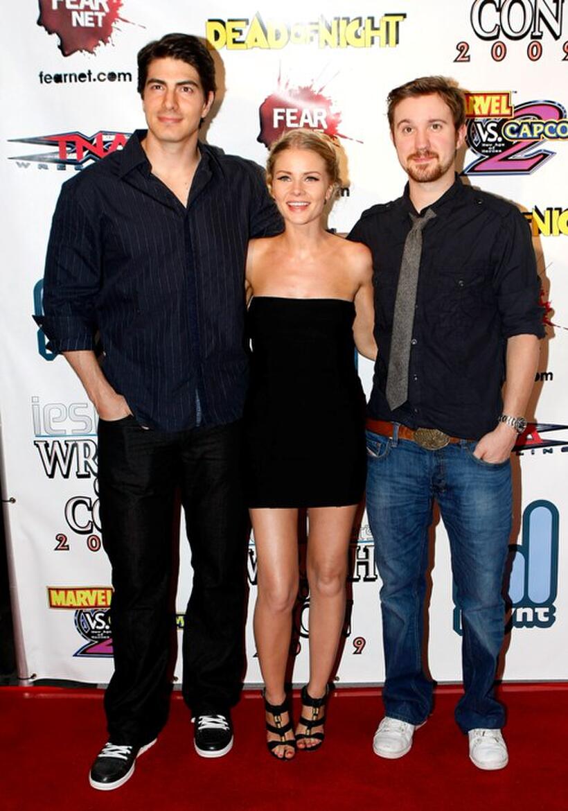 Brandon Routh, Anita Briem and Sam Huntington at the IESB.net's Wrath of Con during the Comic-Con 2009.