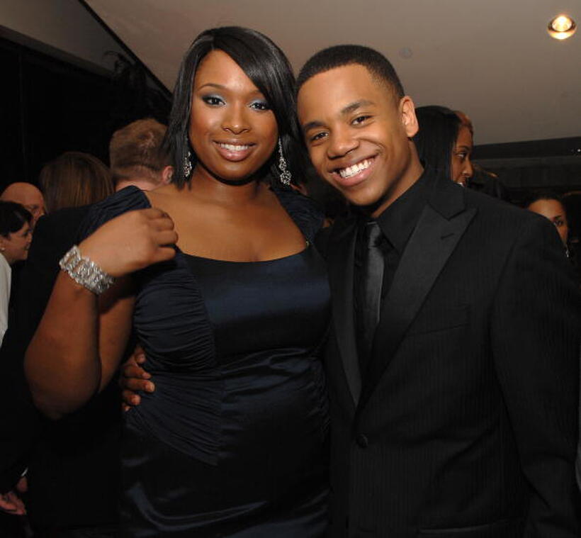 Jennifer Hudson and Tristan Wilds at the premiere of "The Secret Life Of Bees."