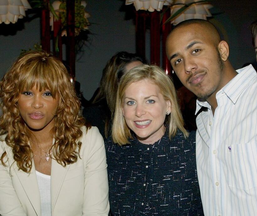Eve, Dawn Ostroff and Marques Houston at the CBS & UPN Winter Press Tour party.