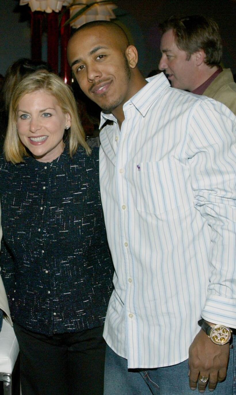 Dawn Ostroff and Marques Houston at the CBS & UPN Winter Press Tour party.